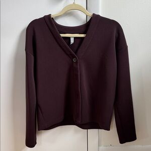 Spanx AirEssentials Cardigan Size Small Brown Button Front Stretch top